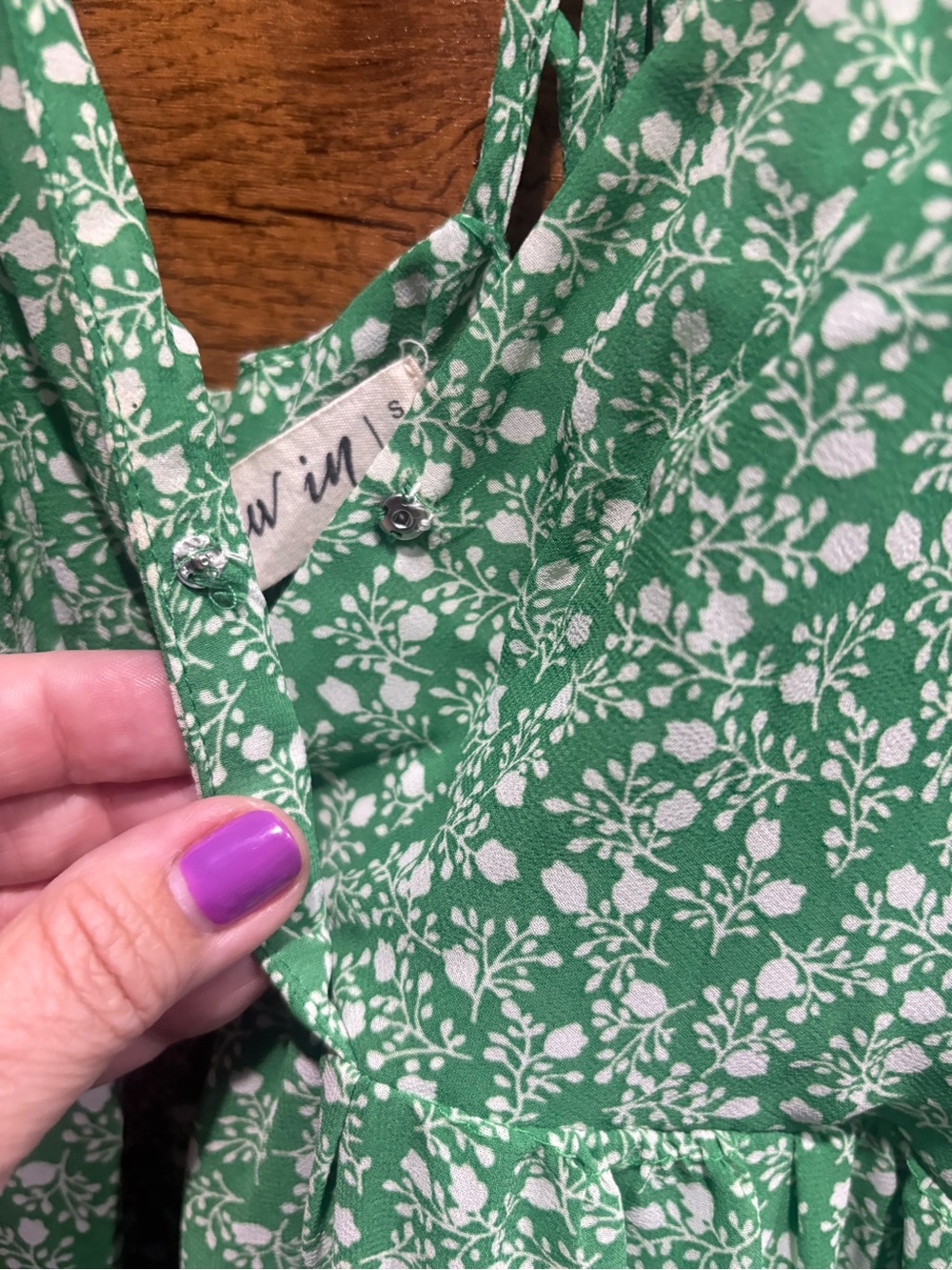New In Green Tiered Sundress with Lattice Back - Picture 4 of 10